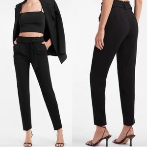 3/$20 Express Paperbag Waist Black High Rise Ankle Pants 6R